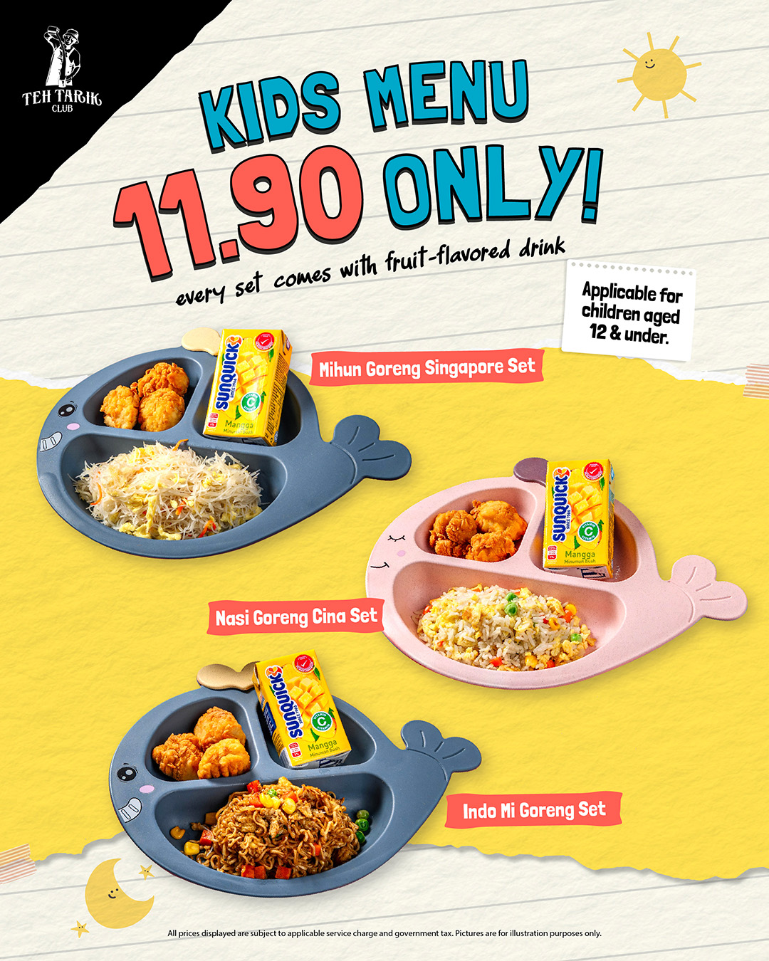 Teh Tarik Club Kids Menu
